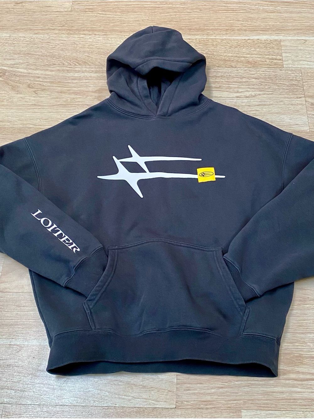Loiter Hybrid Hoodie Men’s M Charcoal Grey Streetwear Urban Pullover Sweatshirt